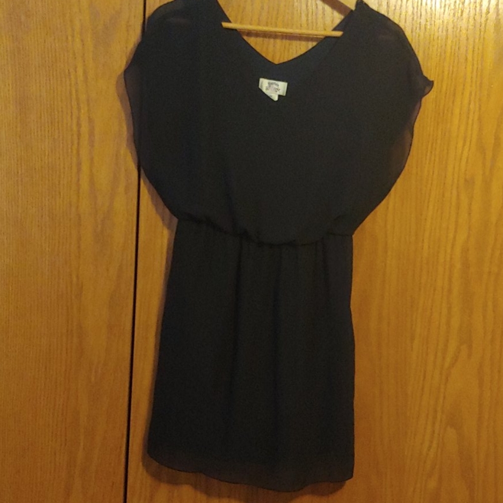 Chiffon, Navy, short dress